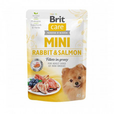 Brit Mini Rabbit & Salmon fillets in gravy консерва для собак маленьких порід з кроликом і лососем в соусі