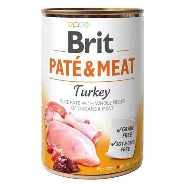 Brit Pate & Meat Turkey консерва для собак с индейкой (паштет) фото
