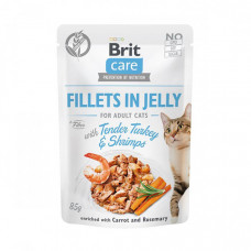 Brit Care Adult Turkey & Shrimps консерва для котів філе в желе з ніжною індичкою та креветками
