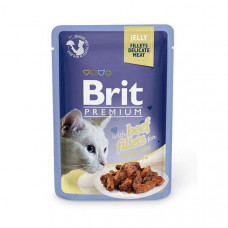 Brit Premium Cat Beef Fillets Jelly консерва для котов кусочки говядины в нежном желе