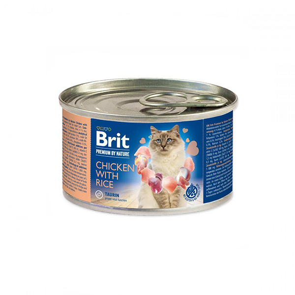 Brit Premium by Nature Chicken with Rice консерва для котів з куркою та рисом фото
