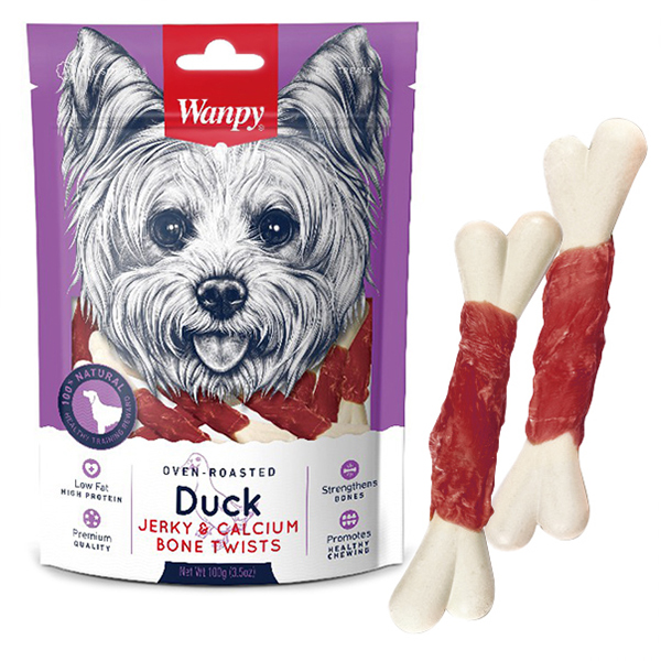Wanpy Duck Jerky & Calcium Bone Twists Кістка з качкою та кальцієм для собак фото
