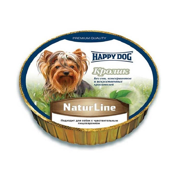 Happy Dog Schale NaturLine Kaninchen консерва для собак с кроликом фото