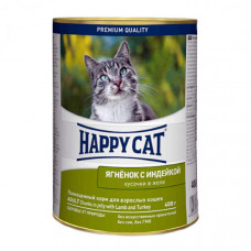 Happy Cat Dose Lamm & Truth Gelee консерва для дорослих котів з шматочками ягнят та індички в желе