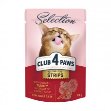 Клуб 4 лапы Premium Selection Cat Strips Turkey in Cream Soup Влажный корм с индейкой в крем-супе для котов