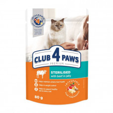 Клуб 4 лапы Premium Sterilized Beef in Jelly Влажный корм с говядиной для взрослых котов