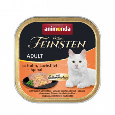 Animonda Vom Feinsten Adult with Chicken, Salmon filet, Spinach Консервированный корм с курицей, лососем и шпинатом для взрослых кошек фото