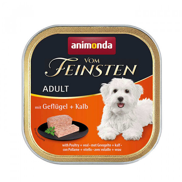 Animonda Vom Feinsten Adult with Poultry & Veal Консервований корм з птицею та телятиною для дорослих собак фото