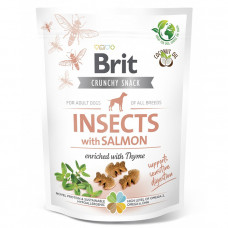 Brit Care Crunchy Snack Adult Dog Insects with Salmon Ласощі для чутливого травлення у собак, з комахами, лососем і чебрецем фото