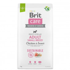 Brit Care Dog Sustainable Adult Small Breed Сухой корм с курицей и насекомыми для взрослых собак малых пород