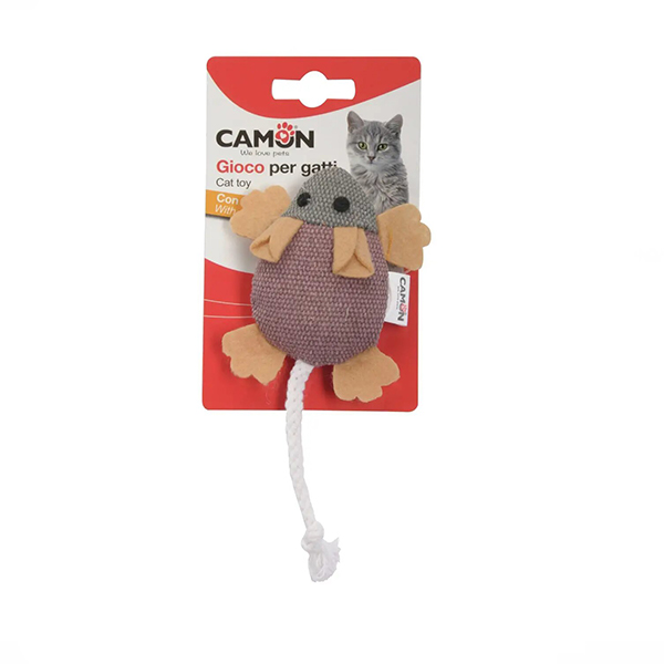 Camon Cat toy with catnip - little denim mouse Мышка с кошачьей мятой, джинсовая  фото