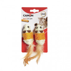 Camon Sisal mouse with feather Мышь с перьями, сизаль фото