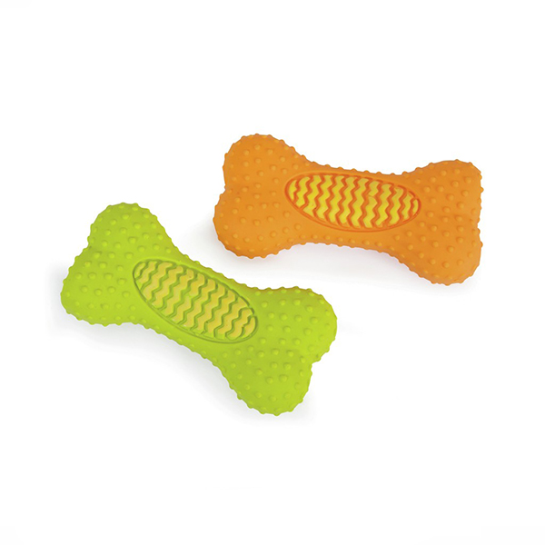 Camon Latex toy with squeaker - Bone with tips Латексна кістка-піщалка з шипами фото