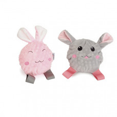 Camon Rabbit and mouse plush and TPR dog toys with squeaker Плюшеві і TPR іграшки кролик і ведмедик з пищалкою