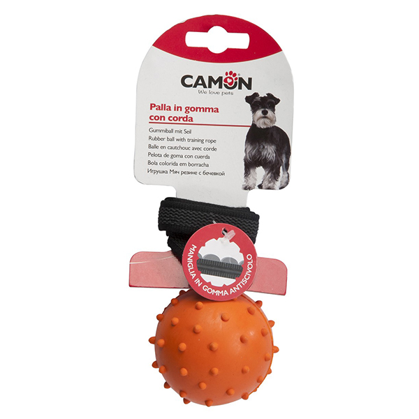 Camon Solid rubber ball with training rope Твердый резиновый мяч с тренировочной веревкой фото