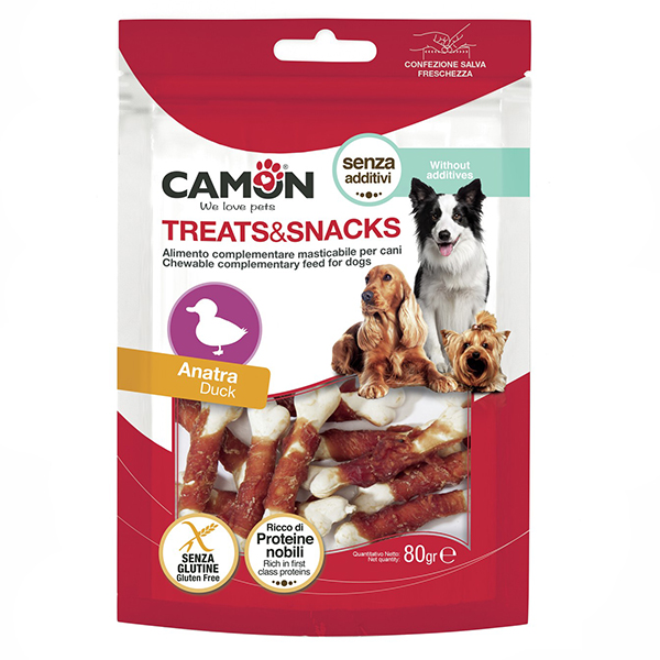Camon Treats & Snacks Cornstarch bones with duck Кальциевая косточка для собак, с уткой фото