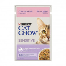 Cat Chow Sensitive с лососем и цуккини