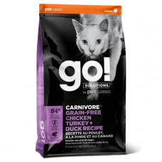 GO! Solutions Carnivore: Fit+Free Grain Free Chicken, Turkey, Duck Recipe for Cat Сухой корм для кошек с курицей, индейкой и уткой