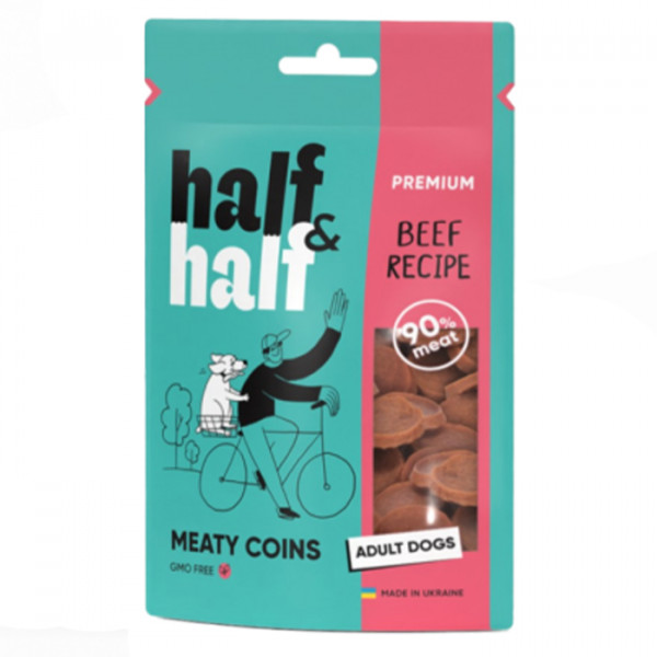 Half & Half Meaty Coins Beef Recipe Dogs Лакомство для собак с говядиной фото