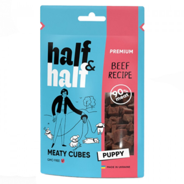 Half & Half Meaty Cubes Beef Recipe Puppy Лакомство для щенков с говядиной фото