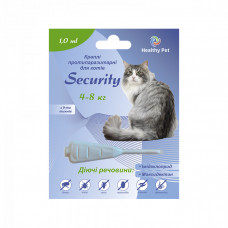 Healthy Pet Security Противопаразитарные капли от блох, клещей и гельминтов для котов весом 4-8 кг
