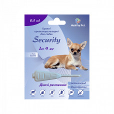 Healthy Pet Security Протипаразитарні краплі від бліх, кліщів та гельмінтів для собак вагою до 4 кг