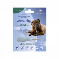 Healthy Pet Security Противопаразитарные капли от блох, клещей и гельминтов для собак весом 10-20 кг
