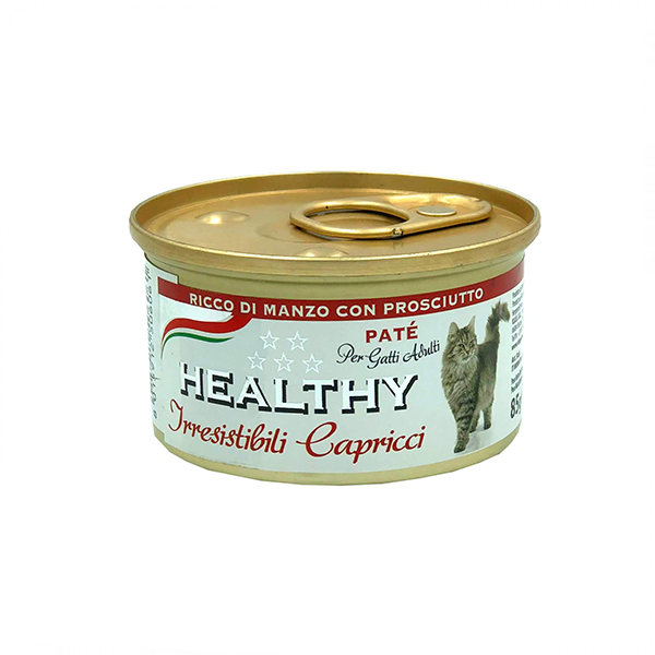 Healthy Irr. Cap cat pate’ rich in beef with ham консерва для котов с говядиной и ветчиной (паштет) 85 г фото