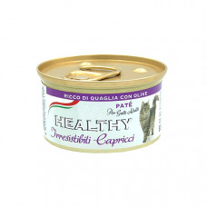 Healthy Irr. Cap cat pate’ rich in quail with olives консерва для котів з перепілкою та оливками (паштет) 85 г