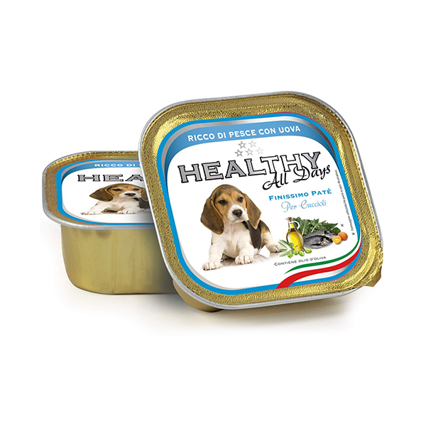 Healthy alldays dog pate’ fish with eggs puppy консерва для щенков с рыбой и яйцом, 150 г фото