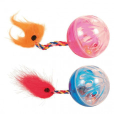 Trixie Мяч пластиковый со звонком и игрушкой
