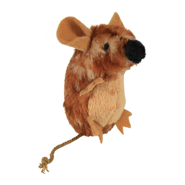 Trixie Мышка плюшевая коричневая с пищалкой фото