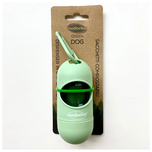 Inodorina Green Dispenser Bio Sachets Диспенсер с биоразлагаемыми пакетами фото