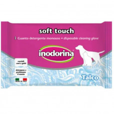 Inodorina Soft Touch Monouso Talco Перчатка для очистки шерсти с ароматом талька фото