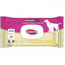 Inodorina Refresh Bio Wipes For Dogs and Cats Vaniglia e Karite Серветки для собак і котів з ароматом ванілі та олії Ши