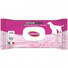 Inodorina Refresh Extra Wipes For Dogs and Cats Latte e Vaniglia Серветки для собак і котів з ароматом молока та ванілі