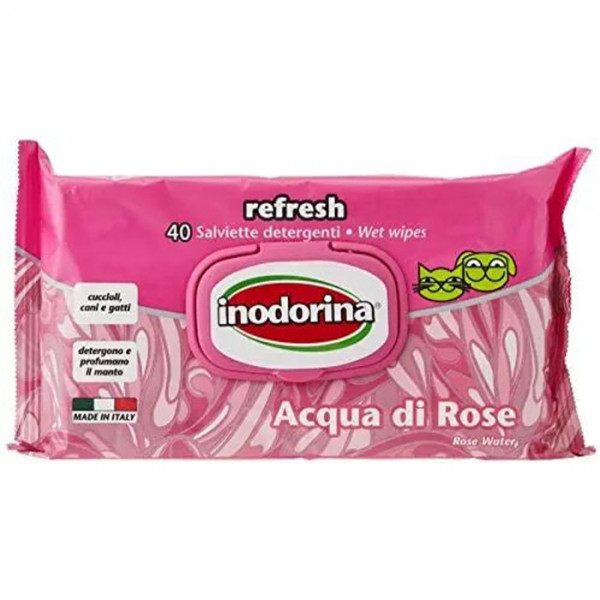 Inodorina Refresh Wipes For Dogs and Cats Acqua Rose Салфетки для собак и кошек с ароматом розы фото