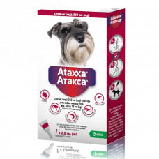 Ataxxa Spot-On капли на холку от блох и клещей для собак весом 10-25 кг
