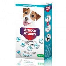 Ataxxa Spot-On капли на холку от блох и клещей для собак весом 4-10 кг