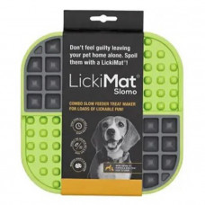 LickiMat Slomo Green Комбінований килимок для ласощів для собак, зелений фото