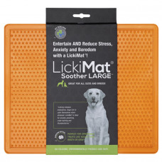 LickiMat Soother Large Килимок для ласощів для собак, помаранчевий