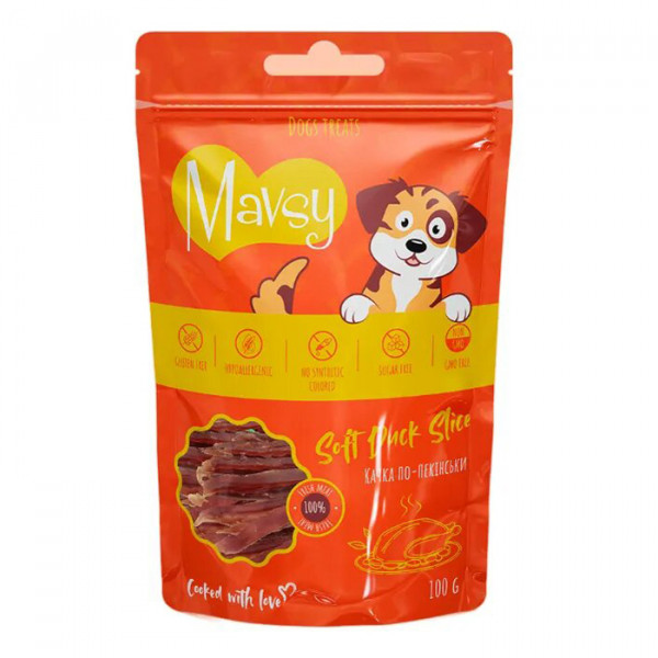Mavsy Soft Duck Slice for dogs Ласощі для собак качка по-пекінськи фото