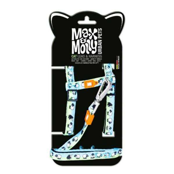 Max & Molly Cat Harness/Leash Set Black Sheep Набор шлеи и поводка для кошек, рисунок "Черная овца" фото