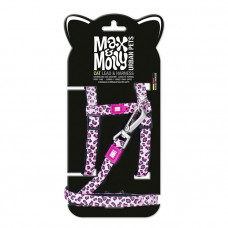 Max & Molly Cat Harness/Leash Set Leopard Pink Набір шлейки та повідця для котів, малюнок "Леопард рожевий"