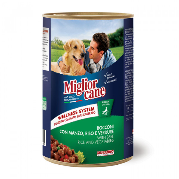 Migliorcane With Beef, Rice and Vegetables консерва для собак с говядиной, рисом и овощами фото
