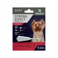 Palladium Strong Effect Dog Противопаразитарные капли на холку от блох, клещей и комаров для собак весом 1,5-4 кг