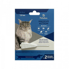 Palladium Massive Action Cat Противопаразитарные капли от блох и клещей для котов весом 4-8 кг