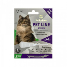 Palladium Pet Line The One Cat Противопаразитарные капли на холку от блох, клещей и гельминтов для котов весом 4-8 кг
