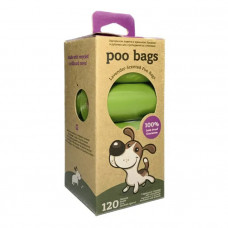 Poo Bags Dog Waste Bag Lavander Пакеты для собачьих фекалий, с ароматом лаванды, 8 рулонов по 15 пакетов фото
