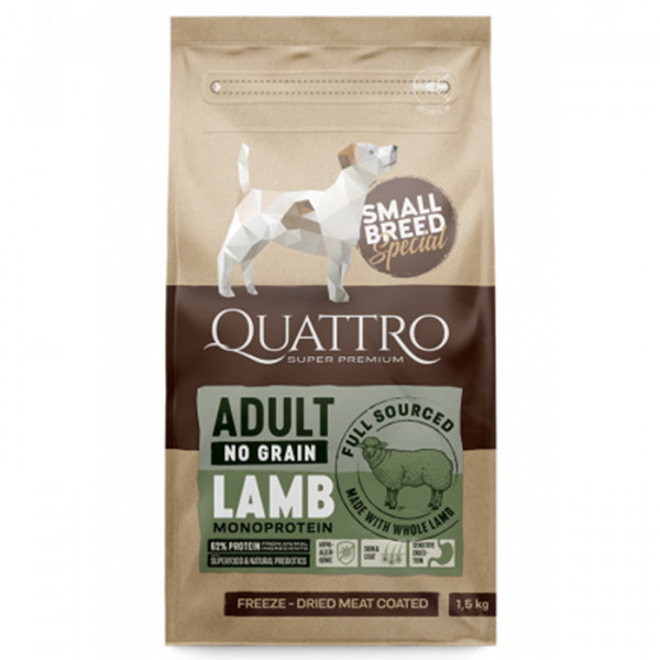 Quattro Adult Lamb Small Breed Сухой корм с ягненком для взрослых собак мелких пород фото